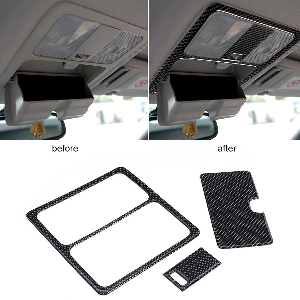3Pcs Carbon Fiber Reading Light Panel Cover Modified Trim Fit for Nissan 350Z Hard Roof 2006 2009