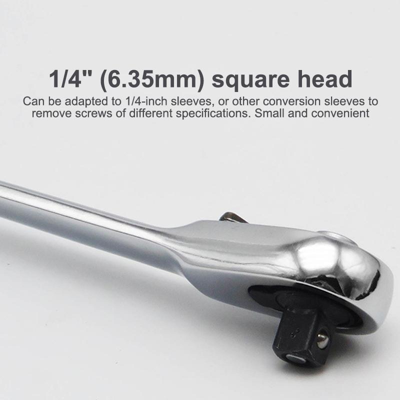 Mini Double Headed Ratchet Wrench 1/4 Inch Drive Socket Screwdriver Bit Driver Quick Release Ratchet Wrench Hand Tools