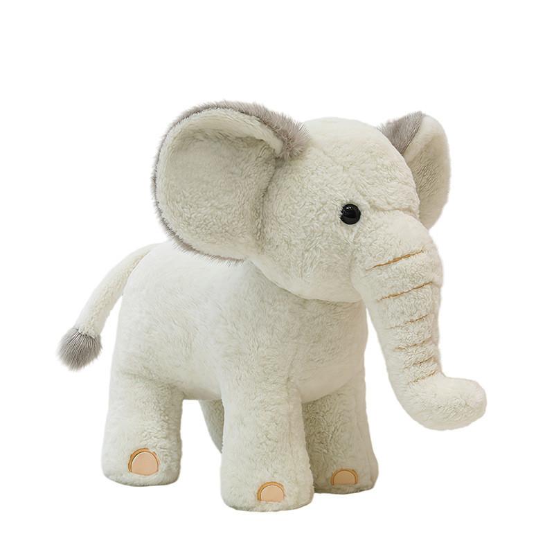 Cute Cream Elephant Plush Toy For Kids Girls Boys Gift With Pp Cotton Filling