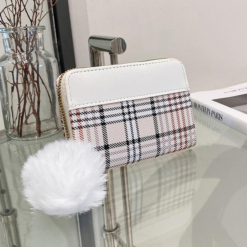 

Fashion plaid pendant, zipper wallet, a new card space women s bag. білий