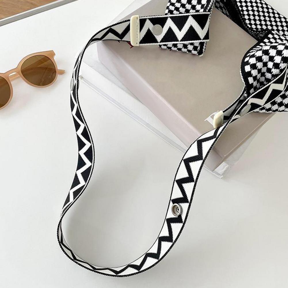 Shoulder Bag Strap Geometric Print Contrast Color Great Tenacity Great Load Bearings Handbag Strap Crossbody Bag Accessories