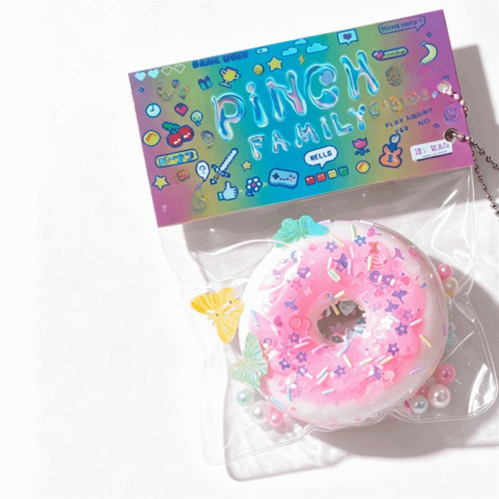 Slow Rebound Cake Squeeze Toys Soft Sticky Doughnut Squishy Toy Doughnut Fidget Toy Desktop