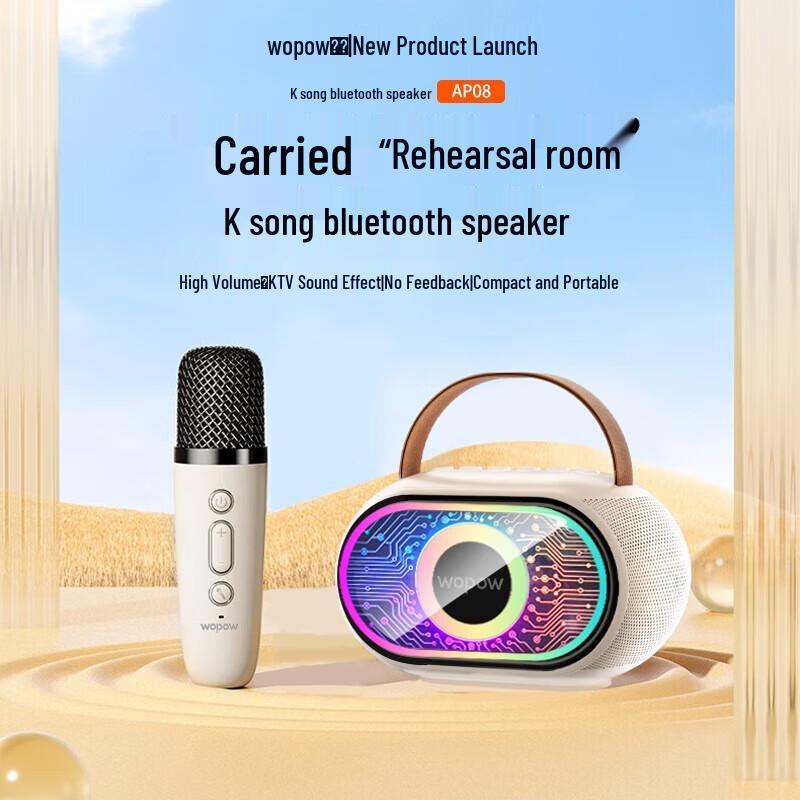 WoPin AP08 Portable Bluetooth Karaoke Speaker with Microphone