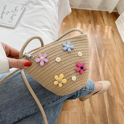 Cute Straw Woven Bag Fashionable Internet Celebrity Female One-shoulder Cross-body Women's Ins Trendy Small Backpack