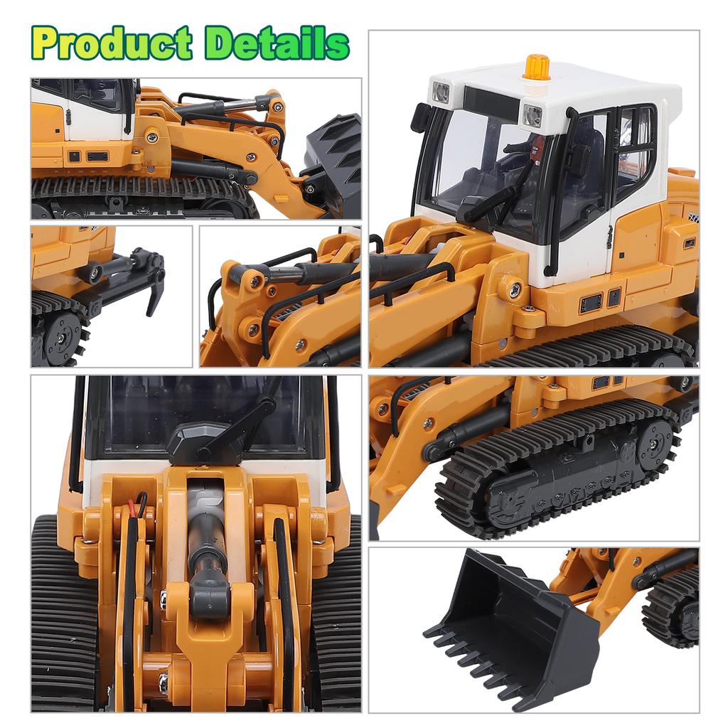 1 50 Scale RC Loader with LED Light Sound Effects, Remote Control Construction Vehicle Model, Scale Model Loader with