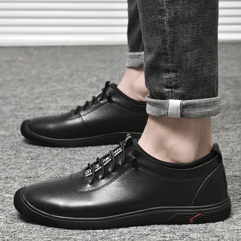 Men's Low Heel Platform Shoes Brand Luxury Loafers Blue British Style Moccasin Soft Sole Lightweight Genuine Leather Men's Shoes