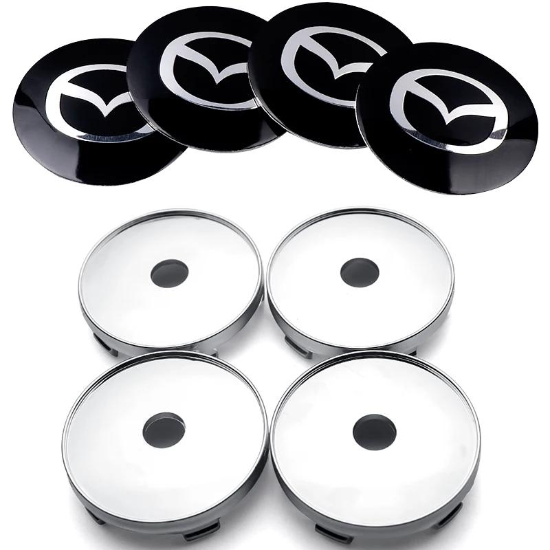 4pcs 56/60mm Car Wheel Center Cover Sticker Hub Cap For Mazda Speed MS 2 3 5 6 323 RX8 MX5 Axela Atenza CX-3 CX-4 CX-5 CX-8 CX-9 h3