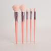 5-Piece Super Soft Nude Pink Makeup Brush Set - Powder & Eye Brushes