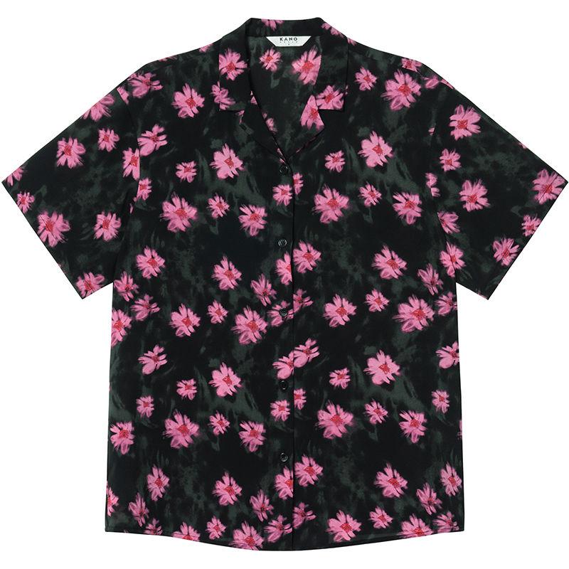 Flower Printing Women's Shirts Vacation Style Casual Short Sleeved Bloues Summer New Versatile Ladies Clothing