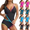 Damen Zweiteiliger Modischer Sexy Bikini Mit Gepolsterten Cups Und Ohne Bügel Badeanzug