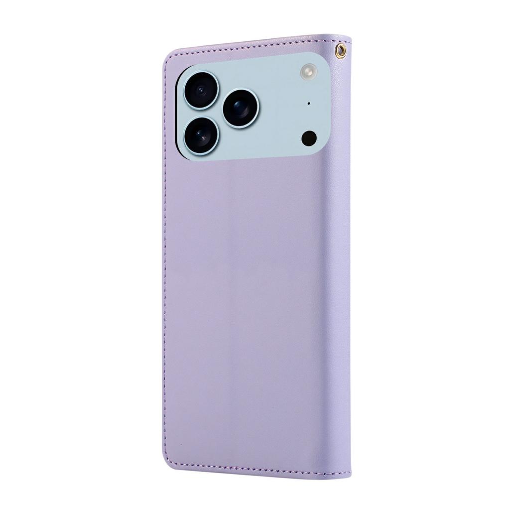 For iPhone 17 Pro Case RFID Blocking Wallet Stand Rhombus Leather Phone Cover with Wrist Strap