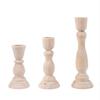 Wooden Candlesticks Unfinished Wood Candle Holder Pillar Taper Candle Stands For Wedding Party Birthday Home Table Decoration