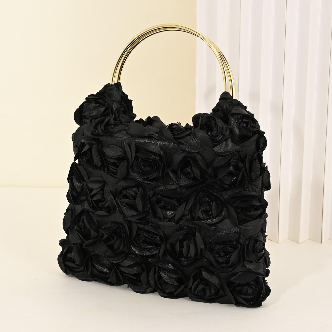 

Bag Women s Dinner Flower Soft Bag 2026 Spring New Handbag Chain Crossbody Underarm Bag чёрный