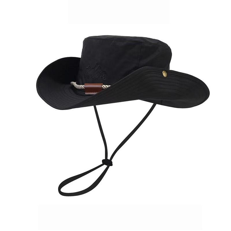 Cappello da cowboy a tesa larga per l'estate, da esterno, con protezione UV, per escursionismo, campeggio, parasole, da uomo e da donna, tinta unita, pieghevole, Panama