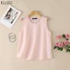 ZANZEA Women Casual Round Neck Loose Sleeveless Stripe Tank Tops