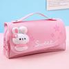 Double Layer Heart Canvas Pencil Case for Primary School Students