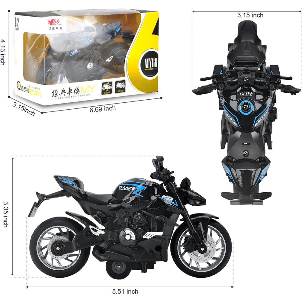 

Масштаб 1/12 V4, игрушки для мотоциклов с откидным механизмом, модель мотоцикла со светом и музыкой, игрушечные мотоциклы для детей в возрасте от 3 лет, товары для рождественской вечеринки 1/12-Size:14*7*8cm чёрный