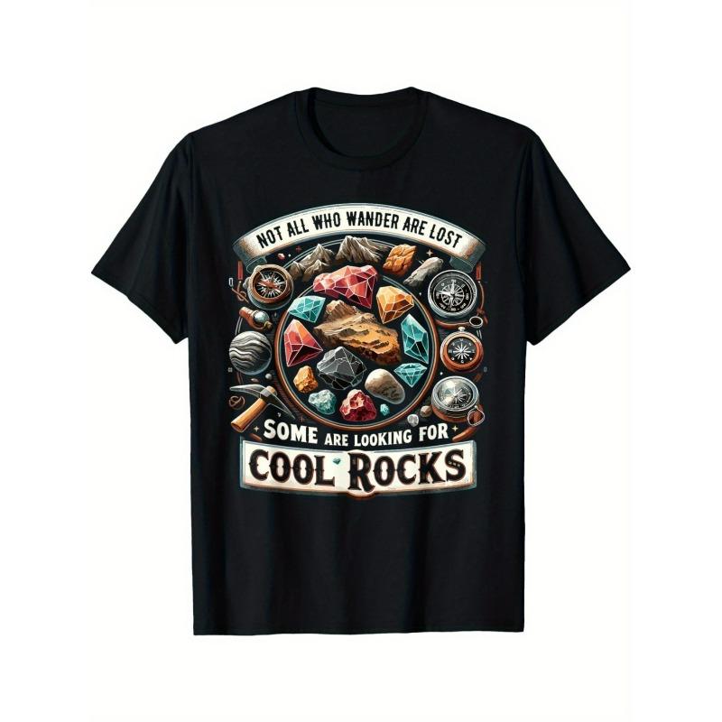 

European sizes 1pc Men s Geology Collector T-Shirt Heavyweight, Vintage Mining Graphic with Mineral & Fossil Design, Cool Rocks Slogan, 4XL чорний