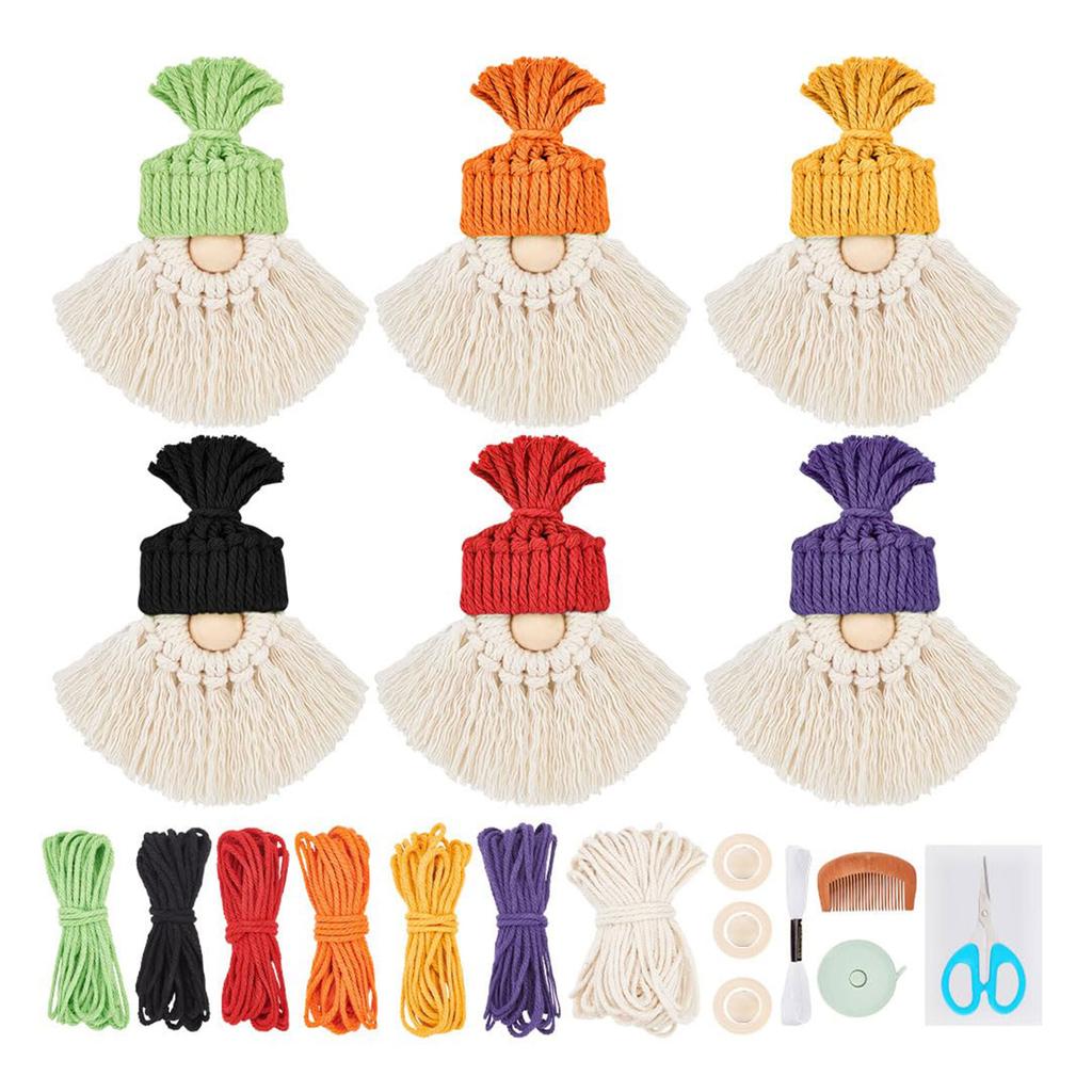 Weihnachts-Makramee-Sets DIY Makramee-Weihnachtsmann-Sets für Anfänger Weihnachtsbaum-Hängeornament Makramees mit Anleitung