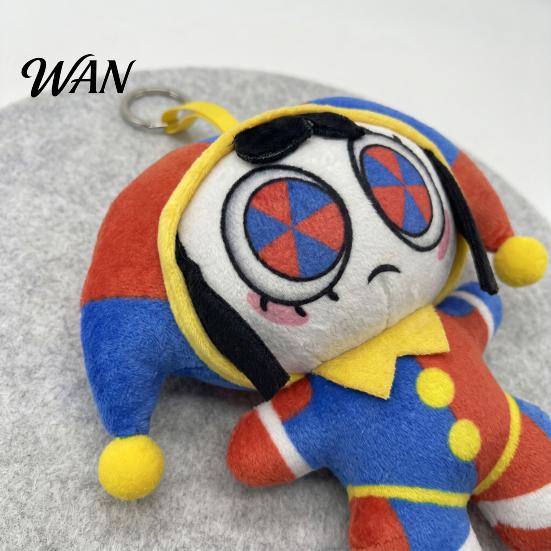 Mini Plush Toy Keyring Clown Keychain for Backpack Cute Stuffed Animal Soft Handbag Pendant Purse Charm Funny Gift Kids Women Fluffy