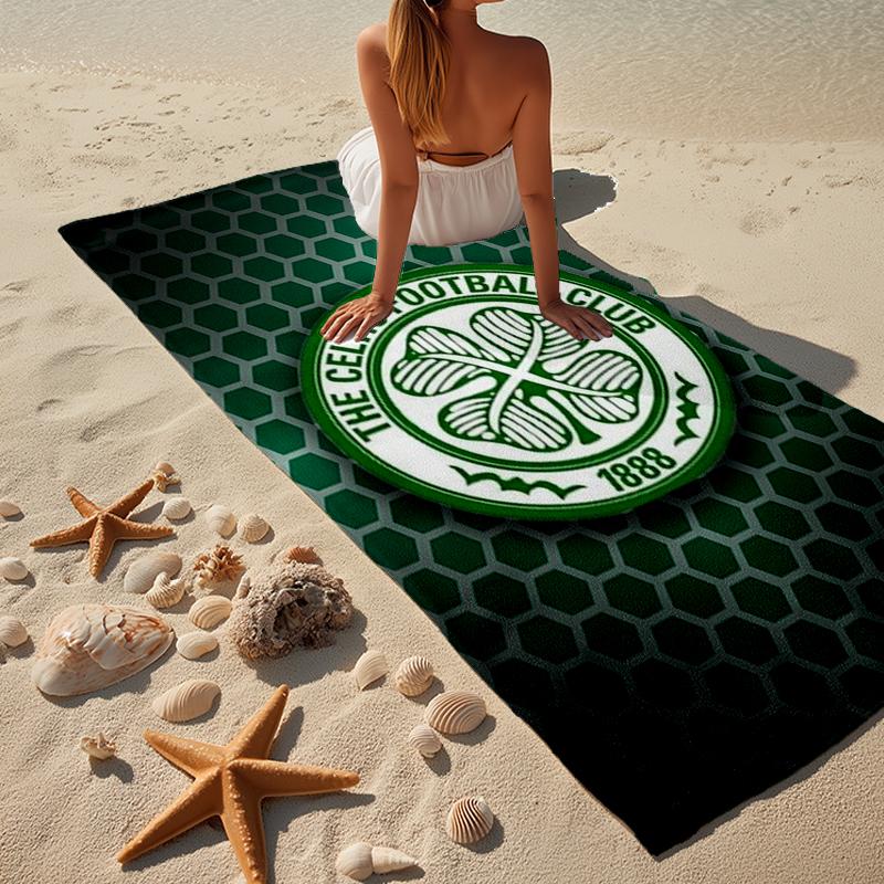 Celtic Football Club Wappen Strandtuch, Super Weiche Mikrofaser, Geschenk für Sie/Ihn, Geburtstag, für Pool, Strand, Reisen, Heimdekoration Fanartikel