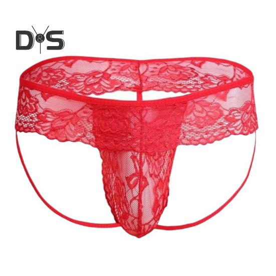 Pánské spodky vyhloubená krajka Tenké Jockstraps s nízkým pasem Váček Pánské kalhotky Gay Muži Noční klub Výkon Mužské kalhotky do ložnice Svatba Líbánky