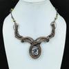 Rohe Schungit-Halskette Handgefertigter Schmuck, 999 Kupferdraht umwickelte Halskette Designer Edelsteinschmuck Verstellbare Kettenhalskette Geschenk für Mama