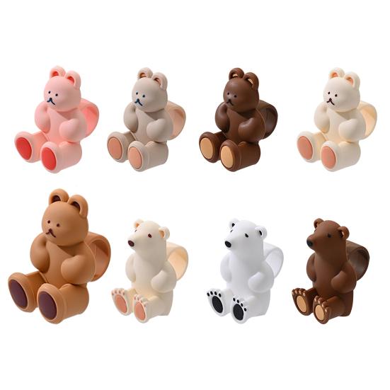 Bear Door Handle Stopper Wall Protector Adhesive-Free Silicone Door Lever Stop Wall Bumper Noise Reduction Home Office Door Anti-collision Pad