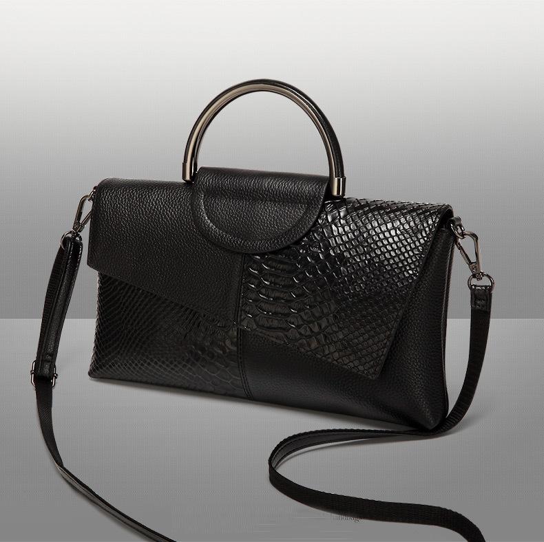 

Клатч класса люкс женский новый большой вместимости банкетный клатч с узором крокодила женская модная темпераментная сумка-мессенджер чёрный