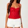 Women's Polka Dot Striped Strapless Tube Top Bra Vest Performance Wear