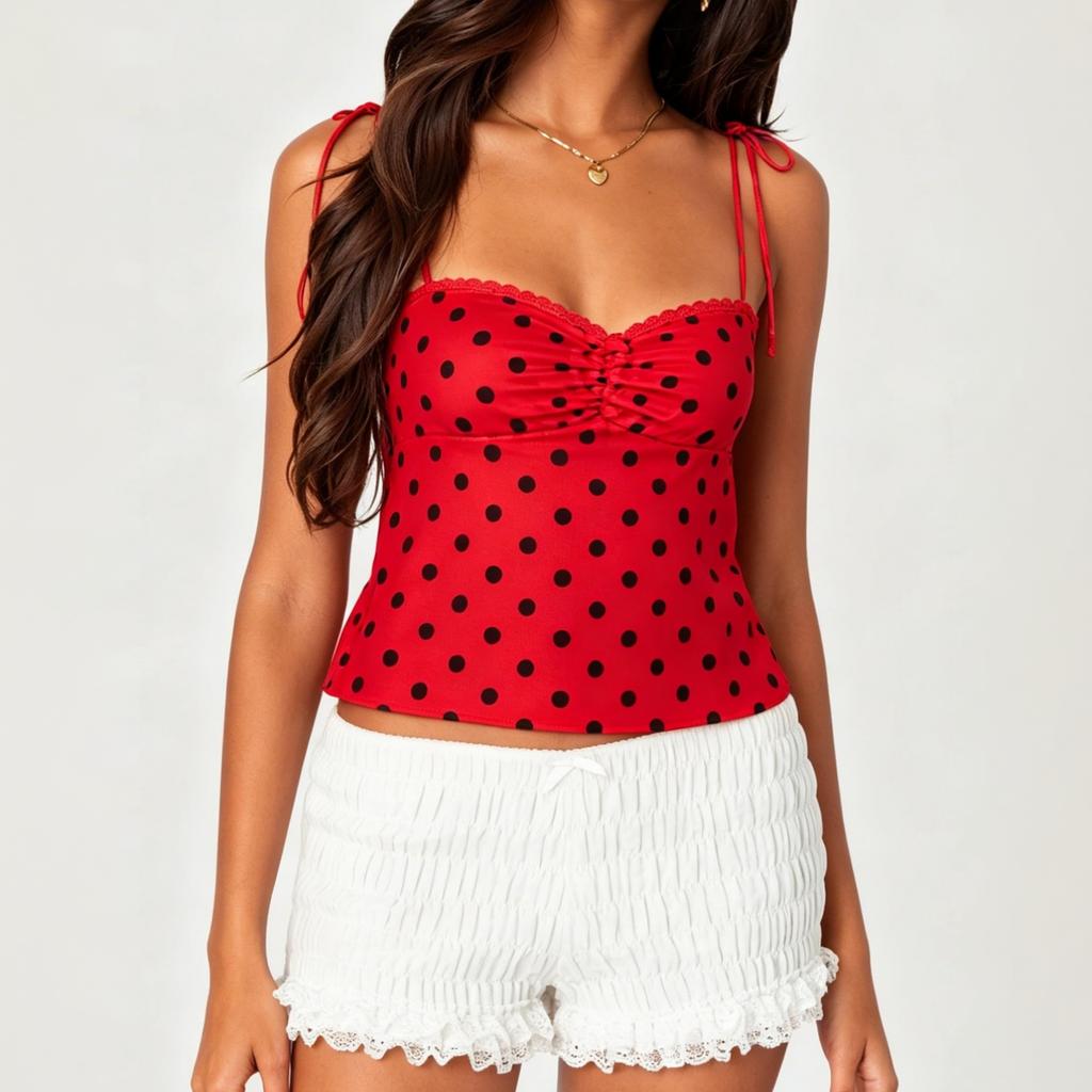 Women's Polka Dot Striped Strapless Tube Top Bra Vest Performance Wear