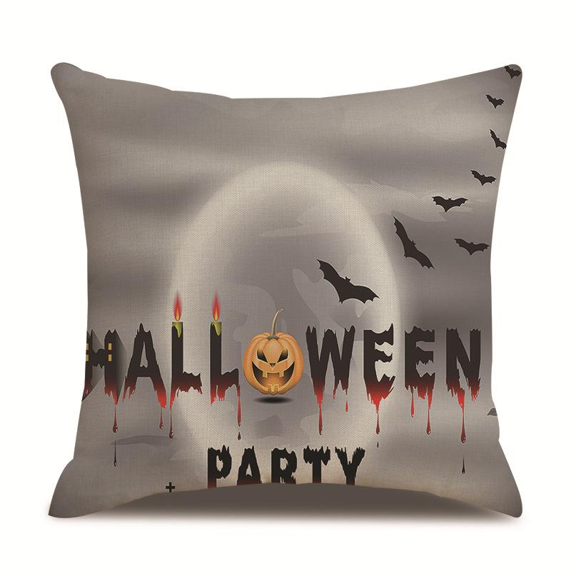Halloweenský lněný povlak na polštář Tištěný povlak na polštář
