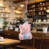 Cute Flocked 3D Resin Bear Keychain Sweet Creative Student Phone Chain Pendant Bag Accessory Phone Strap Gift