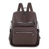 Contrast Color Women Soft Leather Tassel Backpack Simple Outdoor Travel Backpack
