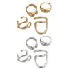 Set of 4 Irregular Dating Rings Adjustable Finger Rings Geometric Open Rings Finger Jewelry Suitable for Party and Daily
