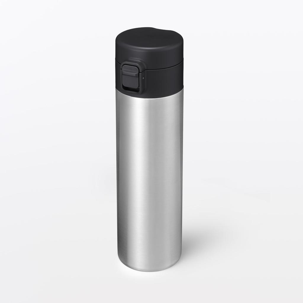 MUJI Vacuum Insulated Insulated Product 76049098 Bottle, One-Touch Type, 500mL, Number