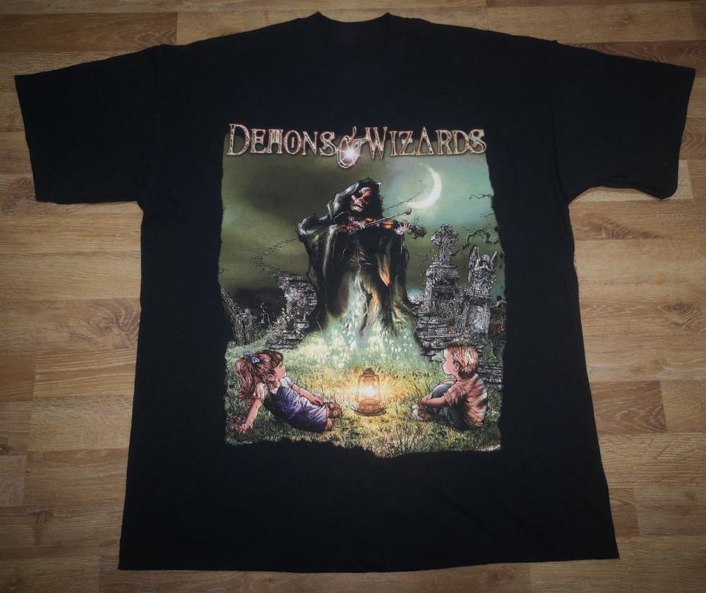 Demons & Wizards Black T-Shirt Cotton Full Size Unisex S-5XL RD293 Unisex T-Shirt L