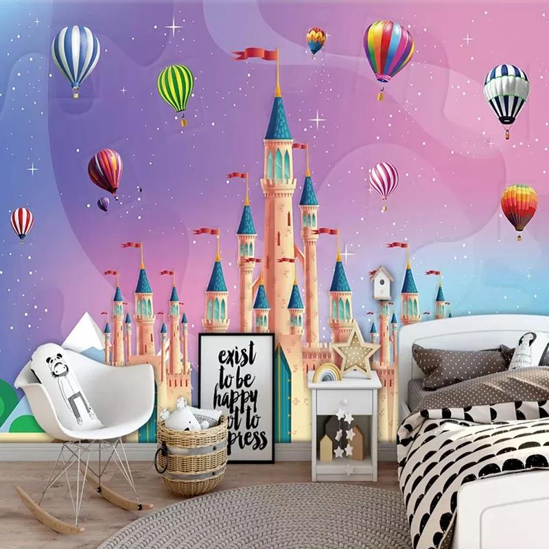 Photo Wallpaper 3D Cartoon Hot Air Balloon Baby Room Kids Background Wall Mural Home Decor Wallpapers