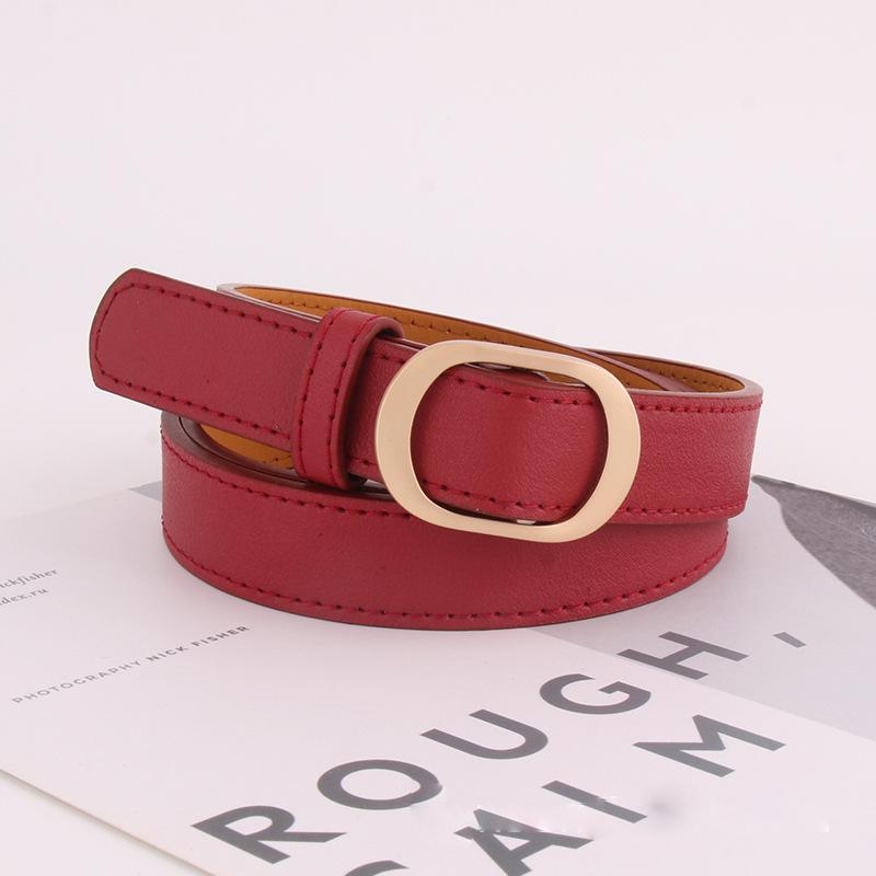 

Holefree Womens Versatile Belt Black Slim Vintage Jeans Accessory Leather Pu бордовий