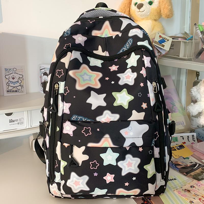 Schoolbag Children Elementary School Girls High Value Ins Large Capacity High School Printed Backpack