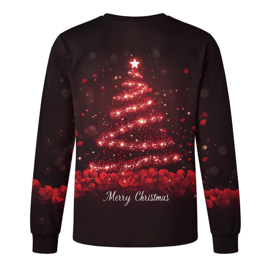 Men's Christmas Printed Imitation Cotton Long-sleeved Shirt