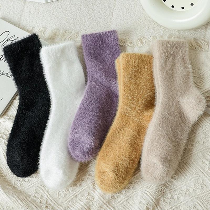 Fleece Lined Thickened Mink Velvet Socks With Soft Fluffy Feel And Warm Retention Perfect For Cold Winter Home Use