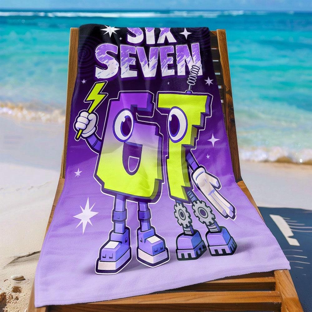 1 Stück Zahl 67 Strandtuch - Weiche, Ultra-Saugfähige Mikrofaser, Leicht, Strand, Partys, Reisen, Camping - Strandzubehör