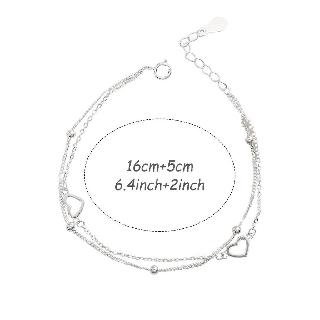 Female Niche Fashion Simple Double-layer Heart Bracelet