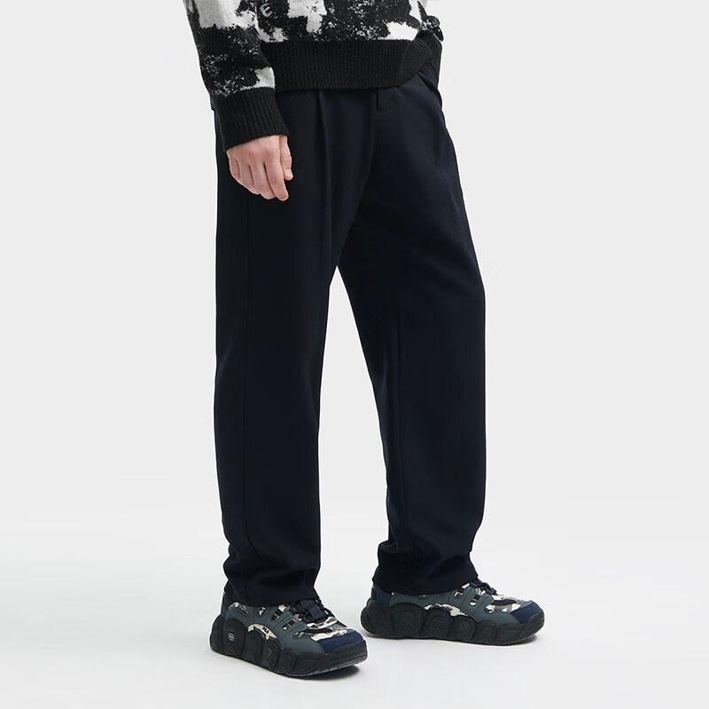 Fila X Études Collaboration Solid Color Straight Leg Woven Wide Leg Casual Pants Men Pants Legendary-Blue F11M346801F-NV
