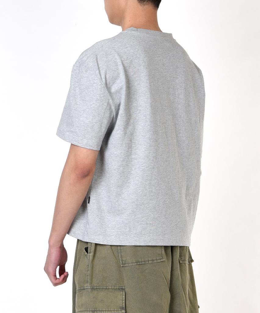 AOG PROJECT Solid Crop Short Sleeve T-Shirt (Melange Gray)