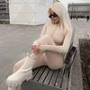 Women's Solid Color Windproof Bodysuit - Figure-Hugging, Autumn/Winter One-Piece, Wear Alone or Layered.