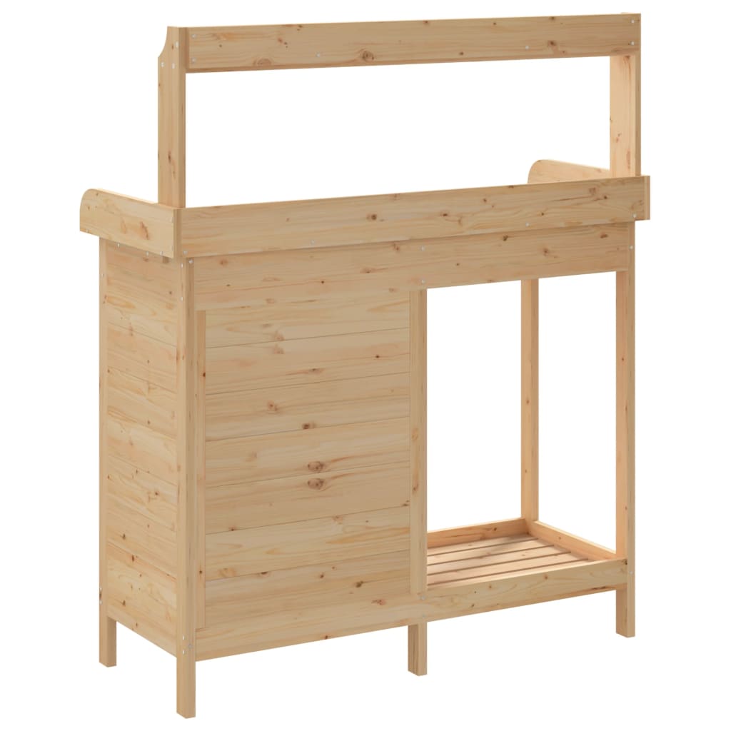 Plant Table with Cabinet 110.5 x 45 x 124.5 cm Solid Spruce Wood