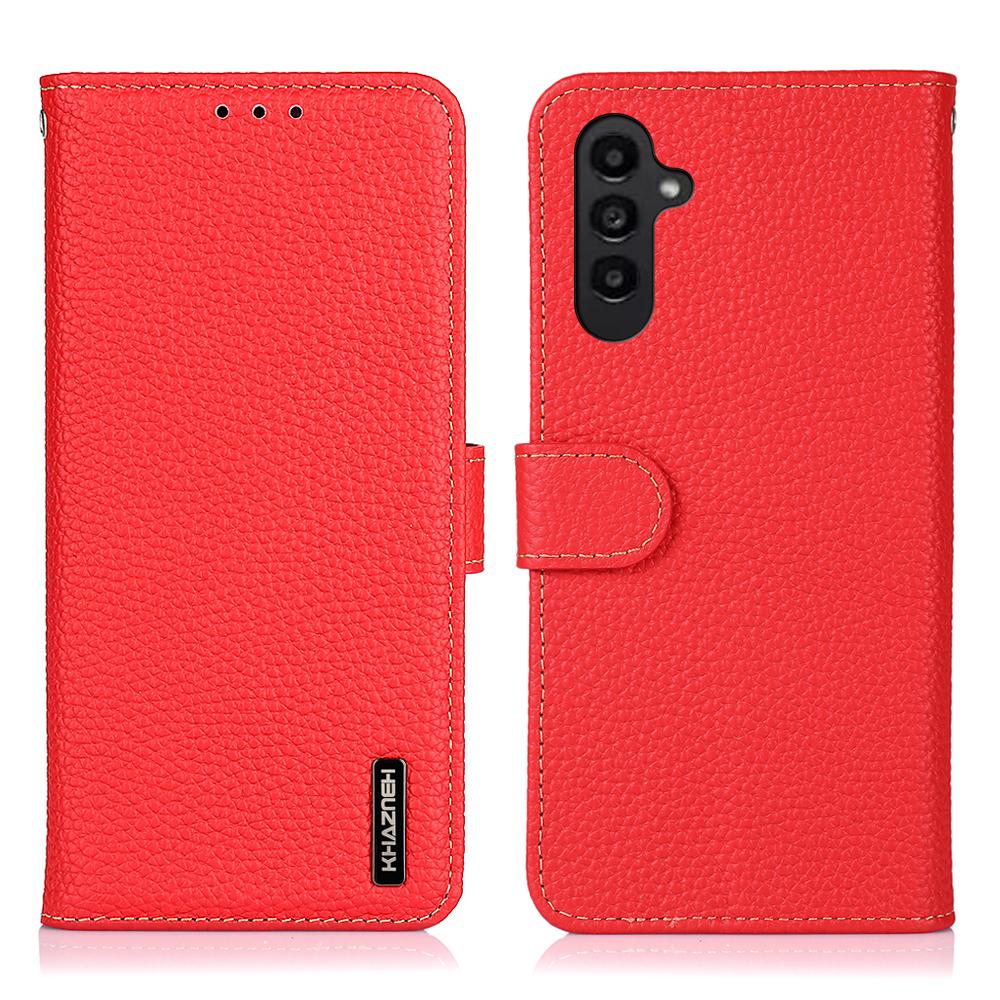 

KHAZNEH For Samsung Galaxy A17 5G/A17 4G/A26 5G Case Genuine Cow Leather Flip Phone Cover B