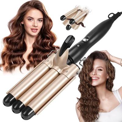 Ferro arricciacapelli professionale in ceramica a tripla canna, ferri arricciacapelli, strumenti per lo styling, apparecchi per lo styling dei capelli